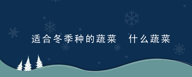 适合冬季种的蔬菜 什么蔬菜适合冬季种